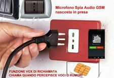 microspia microfono ambientale nascosta in presa di casa muro GSM sim card 220v