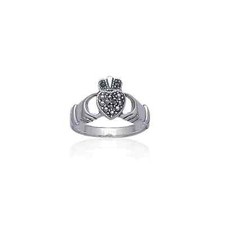 Irlandese Claddagh Marcasite