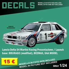 DECALS repro Lancia Delta S4 Presentazione Burago Bburago Beemax Aoshima 1 24
