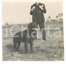 1920 ca BELGIO (?) Uomo con bracco tedesco KURZHAAR - Fotografia anonima 6x6 cm