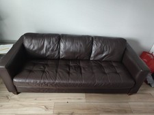 Natuzzi Brown Leather Sofa