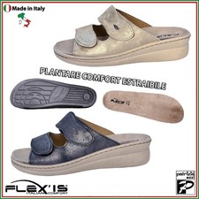 Flex'is RE80 Ciabatte Donna Plantare Estraibile in Vera Pelle 100% Made in Italy
