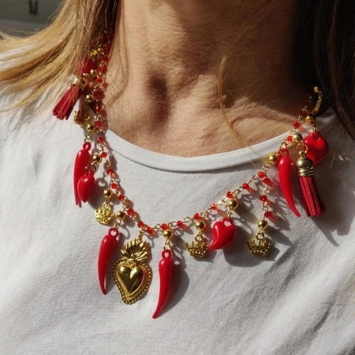 Collana rosario metallo