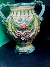 ASSISI vaso decorazione a rilievo floreale ….