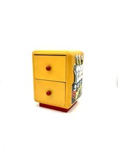 Cassettiera pubblicitaria vintage Zafferano 3 Cuochi legno dipinto rilievo