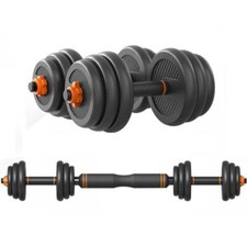 KIT MANUBRI BILANCIERE DUMBBELL SET PESI REGOLABILI COMPONIBILI DA PALESTRA 15KG