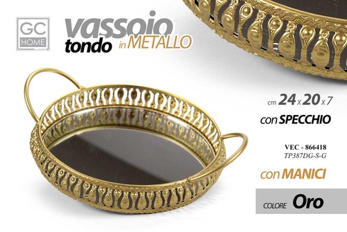 Vassoio metallo tondo - metallo,