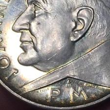 1968 In memoria Papa GIOVANNI XXIII 5° anniversario Medaglia PROVA IN ARGENTO