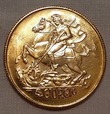 Oro 18 Carati San Giorgio e putti, rara, da collezione