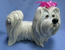 Figurina MALTESE LHASA APSO CACCIAPUOTI SETA YORKSHIRE TERRIER RIGHETTO ITALIA CANE