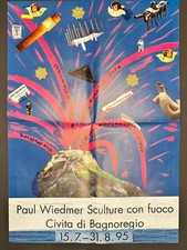 z110 manifesto mostra Paul Wiedmer civita di Bagnoregio "la serpara" anno 1995