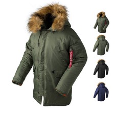 Giacca parka uomo esercito N-3B clima freddo militare invernale con cappuccio casual cappotto caldo