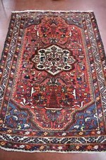 Tappeto Persiano Fantasia Floreale Rosso Centro Bianco Dimensione 146x221 Cm