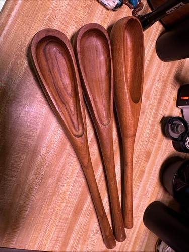 Vintage teak salad - vintage, tongs