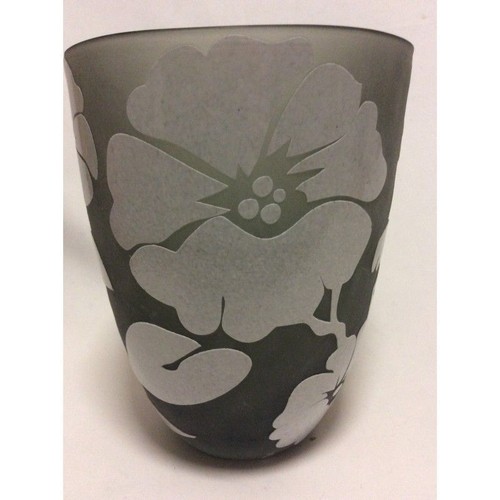Vaso vetro satinato girocollo - vetro,