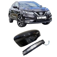 Calotta Specchietto Laterale & Lente Indicatore Nissan Qashqai 2014-2021 Nero Dx