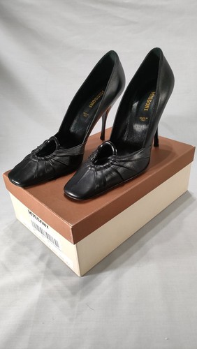 Scarpa pelle nera tacco - pelle, a
