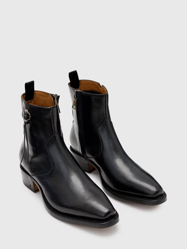 Stivali pelle con zip e - con,