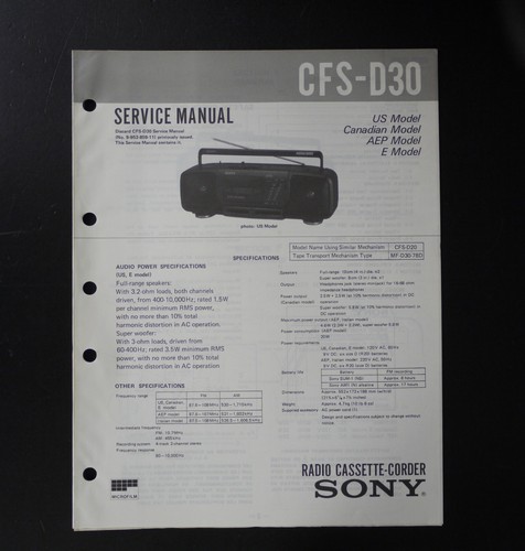Originale sony cfs d30 radio - sony, cfs-d30
