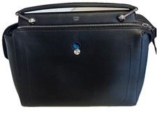 Fendi Roma Dotcom  blu scuro pelle, con tracolla e pochette originale, Italy