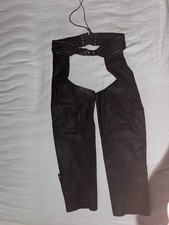 pantaloni in pelle uomo (chaps) 36 Neri / Leather Pants Western / Biker /