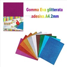 10 fogli gomma eva glitterati