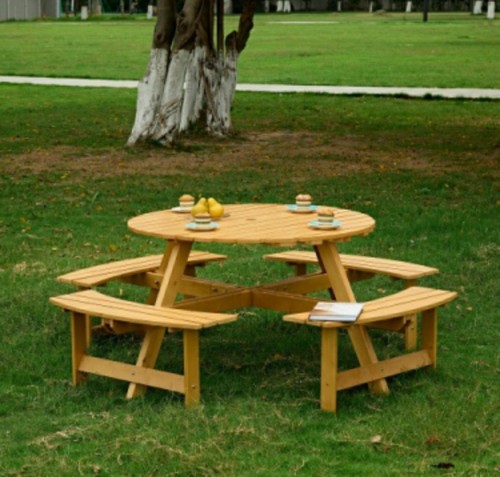 Set tavolo picnic rotondo - set, 8