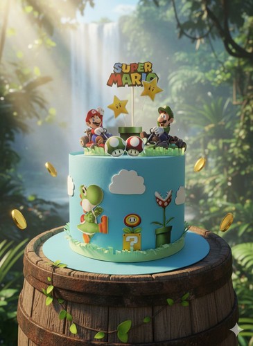 Torta scenografica super mario - scenografica,