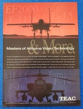 1998 TEAC AIRBORNE PRODUCTS PRINT AD F-15 FIGHTER JET & AH-64 ELICOTTERO APACHE
