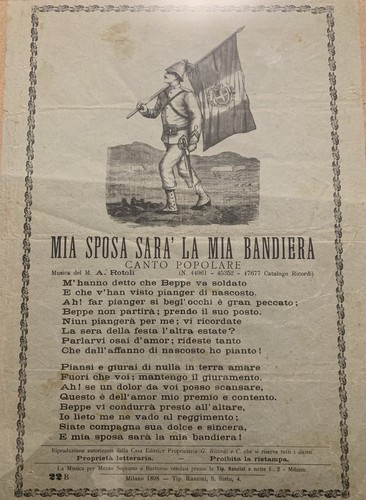 Raro foglio musica popolare - foglio,