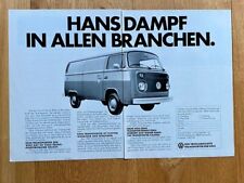 VW Bus T2 Transporter Bulli Volkswagen Originale 1975 Vintage Advert Pubblicità