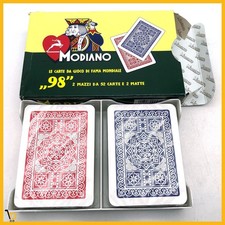 Carte da Gioco Plastificate Modiano Ramino98 - 2 Mazzi + Contenitore Portacarte