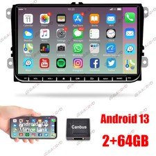 Autoradio 9" 2+64GB Android 15 GPS BT per VW Golf 5 6 Touran Polo Passat Tiguan