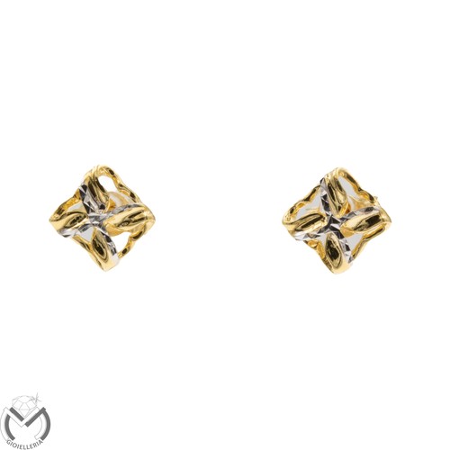 Orecchini oro giallo bianco - , 18