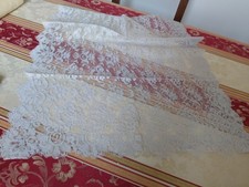 Velo da messa cerimonia mantiglia pizzo grigio rettangolare 140x59 Vintage