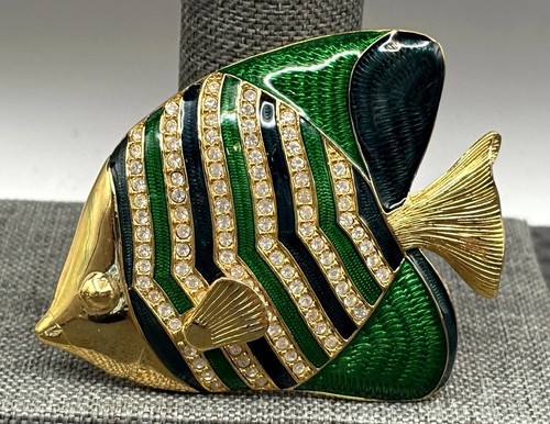 Spilla pesce cristallo smalto