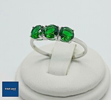 Anello donna argento 925 TRILOGY verde smeraldo da 1,5 kt