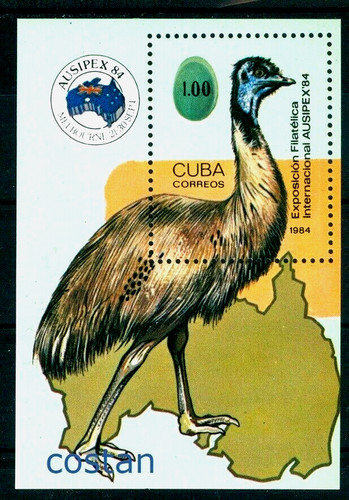1984 emu bird dromaius - emu, bird/dromaius