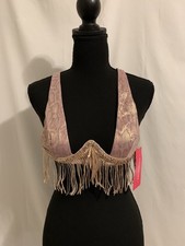 Pink Metallic Snakeskin Bra