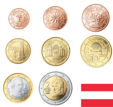 AUSTRIA 1 CENT - 2 EURO +2 € COMMEMORATIVI - CIRCOLATE- ANNI 2002-2023
