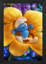 Puffo in un fiore con cornice