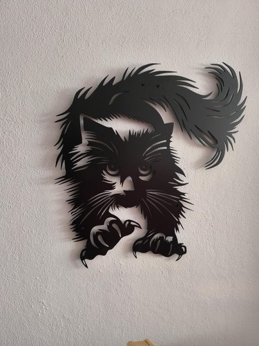 Jumping cat metal - wall, art