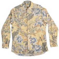 Camicia ETRO uomo 43 (XL U.S.) cotone leggero colorata pastello stilizzata floreale