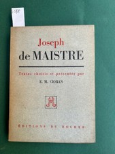 CIORAN Joseph de Maistre
