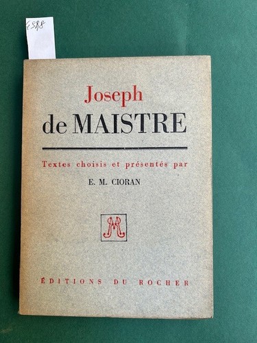 Cioran joseph maistre - cioran,