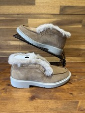 Stivaletti Geox Spherica EC1 scamosciati + pelliccia sintetica toffee slip on taglia UK 2,5 EU 35 nuovi