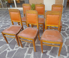 N. 6 sedie seggiole  vintage art deco in noce  originali  anni 1930-40