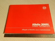 MANUALE USO MANUTENZIONE ORIGINALE 1978 ALFA ROMEO ALFETTA 2000 L C. AUTOMATICO