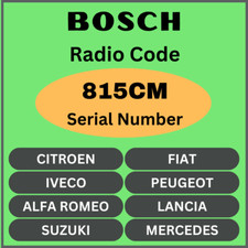 SBLOCCA LA TUA RADIO BOSCH