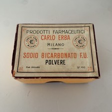 Scatola Vintage Prodotti Farmaceutici Carlo Erba Sodio Bicarbonato F.U. Polvere